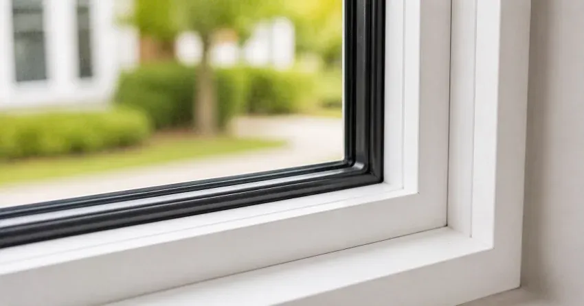 technician repairing window and door hardware in Dominion Gardens, Georgetown home