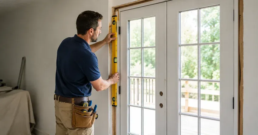 newly installed French doors with divided glass panes in Arbor Glen, Georgetown