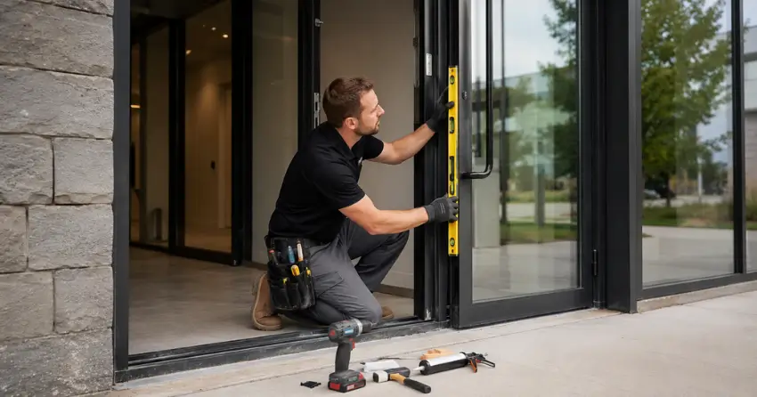 commercial glass door frame installation Georgetown