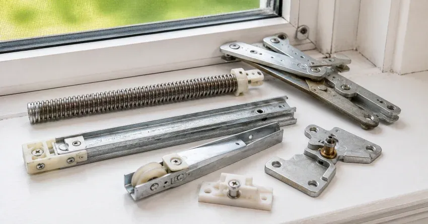 technician adjusting window sash alignment in Georgetown home
